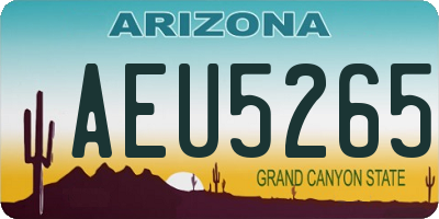 AZ license plate AEU5265