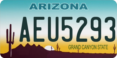 AZ license plate AEU5293