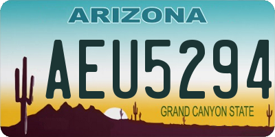 AZ license plate AEU5294
