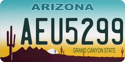AZ license plate AEU5299