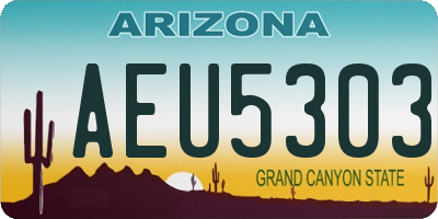 AZ license plate AEU5303