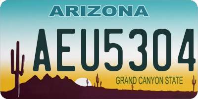 AZ license plate AEU5304