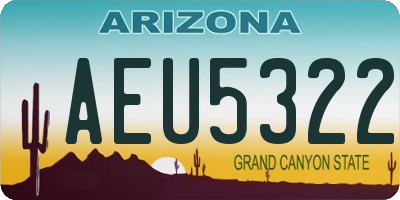 AZ license plate AEU5322