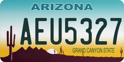 AZ license plate AEU5327