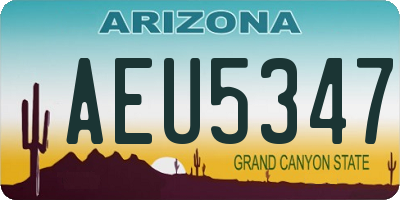 AZ license plate AEU5347