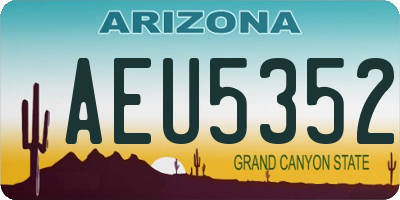 AZ license plate AEU5352