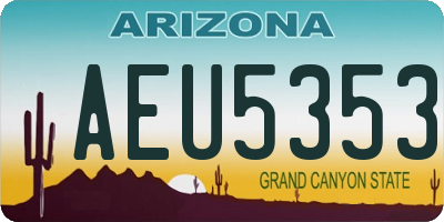 AZ license plate AEU5353