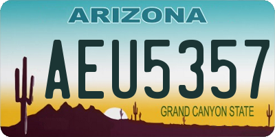 AZ license plate AEU5357