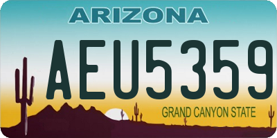 AZ license plate AEU5359
