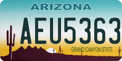 AZ license plate AEU5363