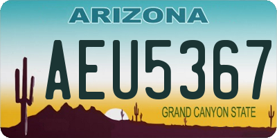 AZ license plate AEU5367