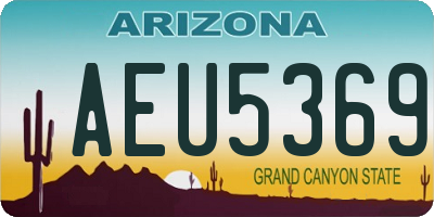 AZ license plate AEU5369