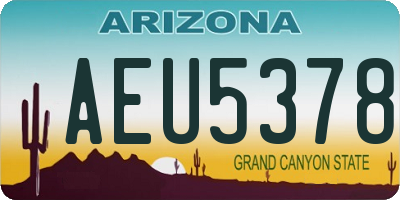AZ license plate AEU5378
