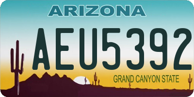 AZ license plate AEU5392