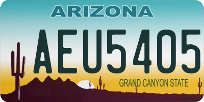 AZ license plate AEU5405
