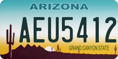 AZ license plate AEU5412