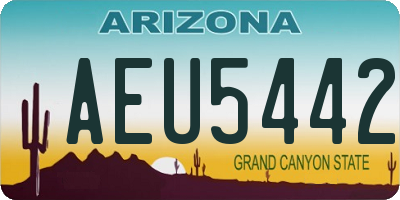 AZ license plate AEU5442