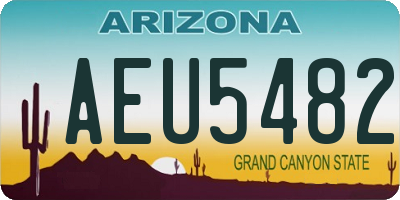 AZ license plate AEU5482