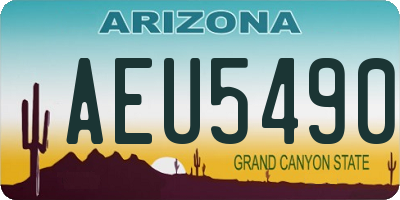 AZ license plate AEU5490
