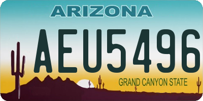 AZ license plate AEU5496