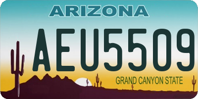 AZ license plate AEU5509