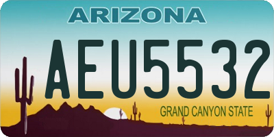 AZ license plate AEU5532
