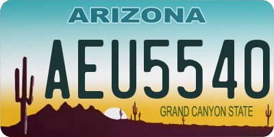 AZ license plate AEU5540