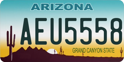 AZ license plate AEU5558