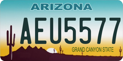 AZ license plate AEU5577
