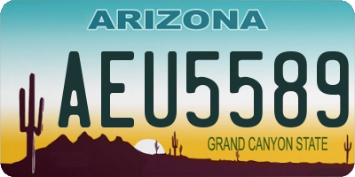 AZ license plate AEU5589
