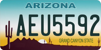AZ license plate AEU5592
