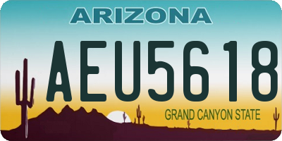 AZ license plate AEU5618
