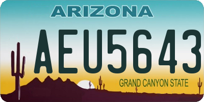 AZ license plate AEU5643