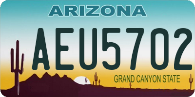 AZ license plate AEU5702