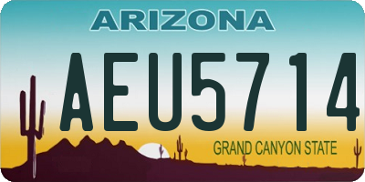 AZ license plate AEU5714