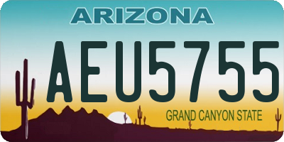 AZ license plate AEU5755