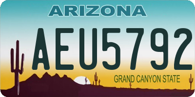 AZ license plate AEU5792