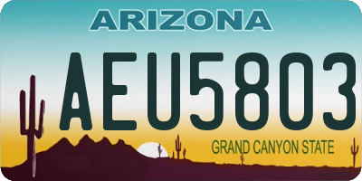 AZ license plate AEU5803