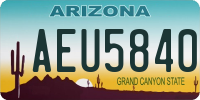 AZ license plate AEU5840