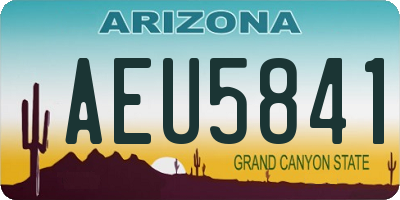 AZ license plate AEU5841