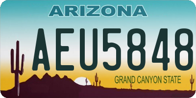 AZ license plate AEU5848