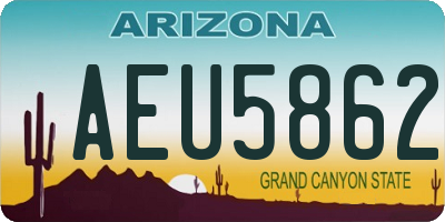 AZ license plate AEU5862