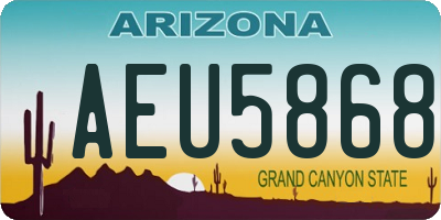 AZ license plate AEU5868