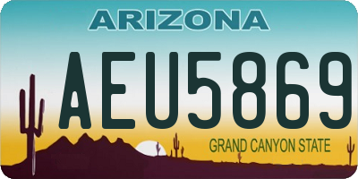 AZ license plate AEU5869