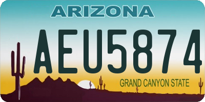 AZ license plate AEU5874