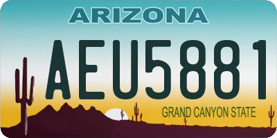 AZ license plate AEU5881