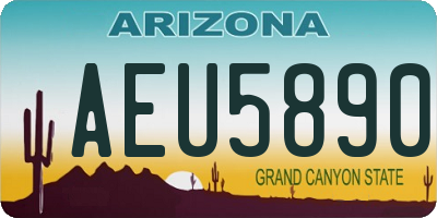 AZ license plate AEU5890