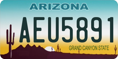 AZ license plate AEU5891
