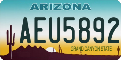 AZ license plate AEU5892