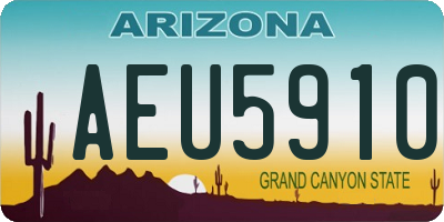 AZ license plate AEU5910